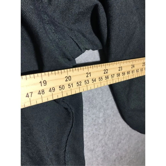 Mens Haggar Button Down Shirt Wrinkle Free Athletic Fit Dark Green Blue Casual - Picture 3 of 4